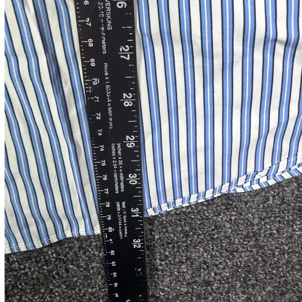 Polo Ralph Lauren Mens XXL Classic Fit Blue White Striped Button Down Shirt